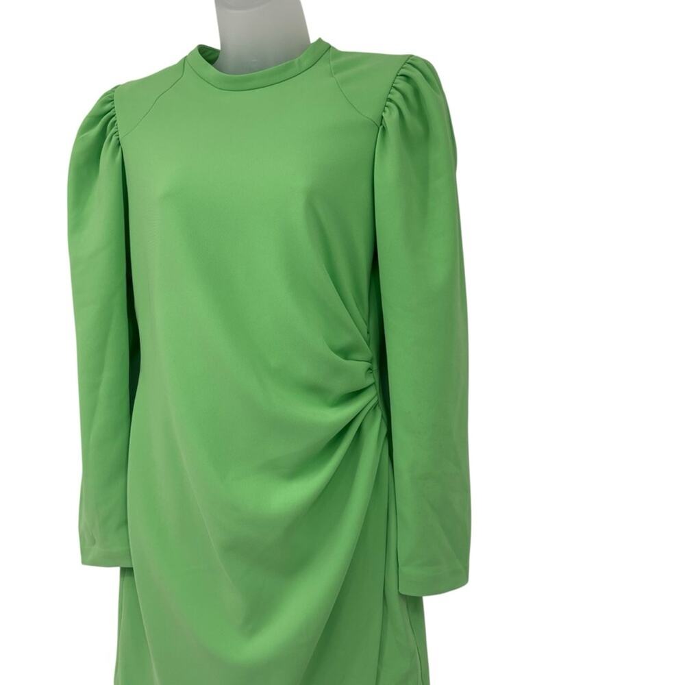 ALC Jane Bright Green Long Sleeve Ruched Mini Dress Structured Size 8 NWT - Picture 6 of 11